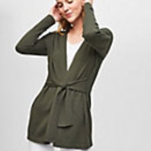 LOFT: DROPPED SHOULDER TIE WAIST CARDIGAN